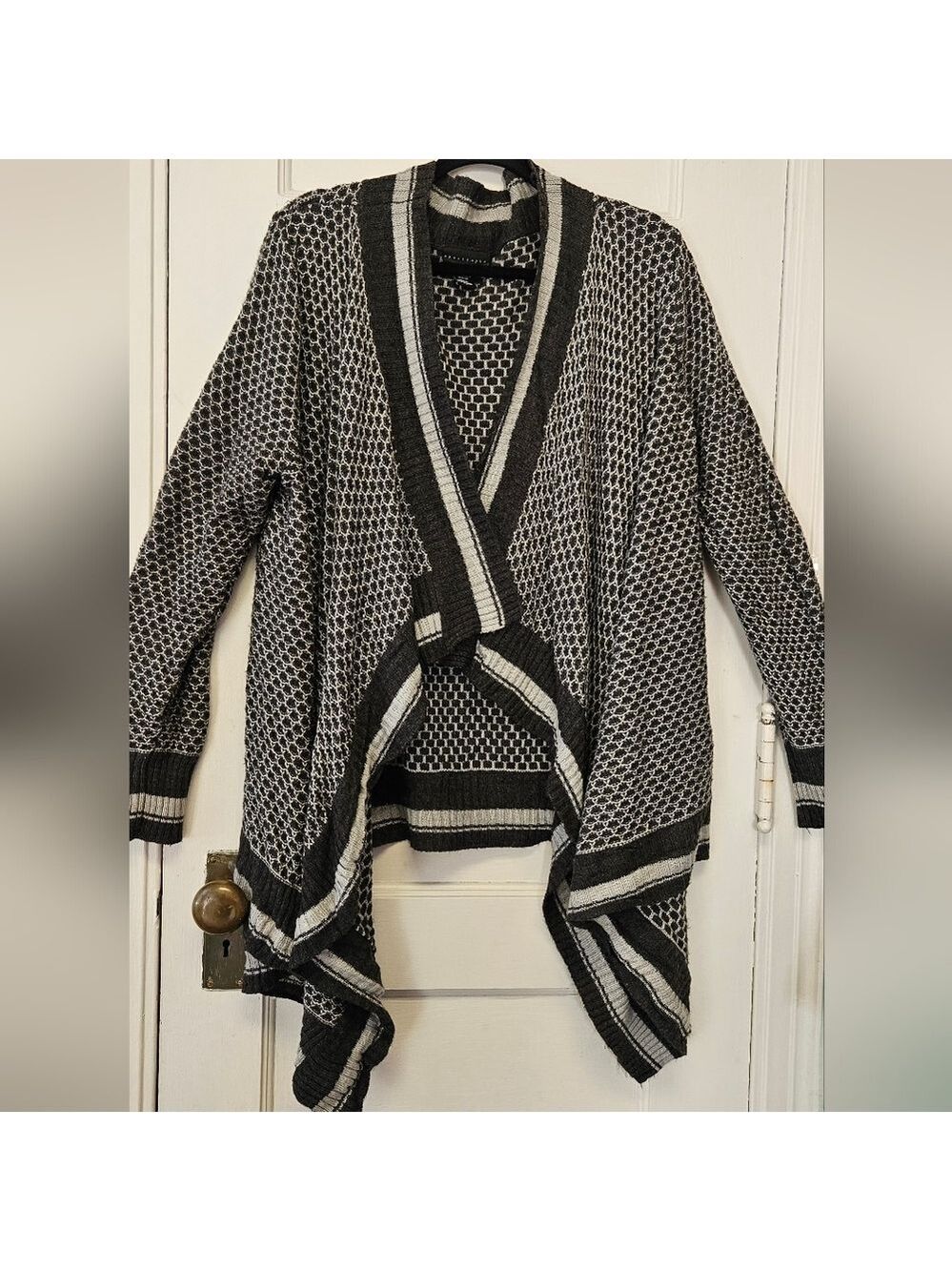Apostrophe Women's Lagenlook Artsy Patterned Draped Cardigan Size XL
